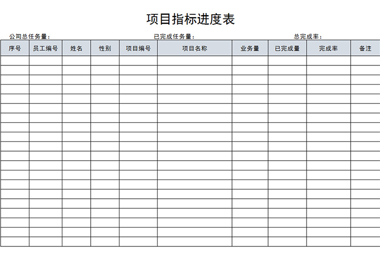 項目指標進度表-1