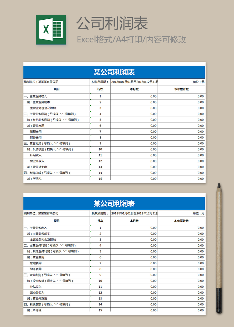 公司利潤明細表