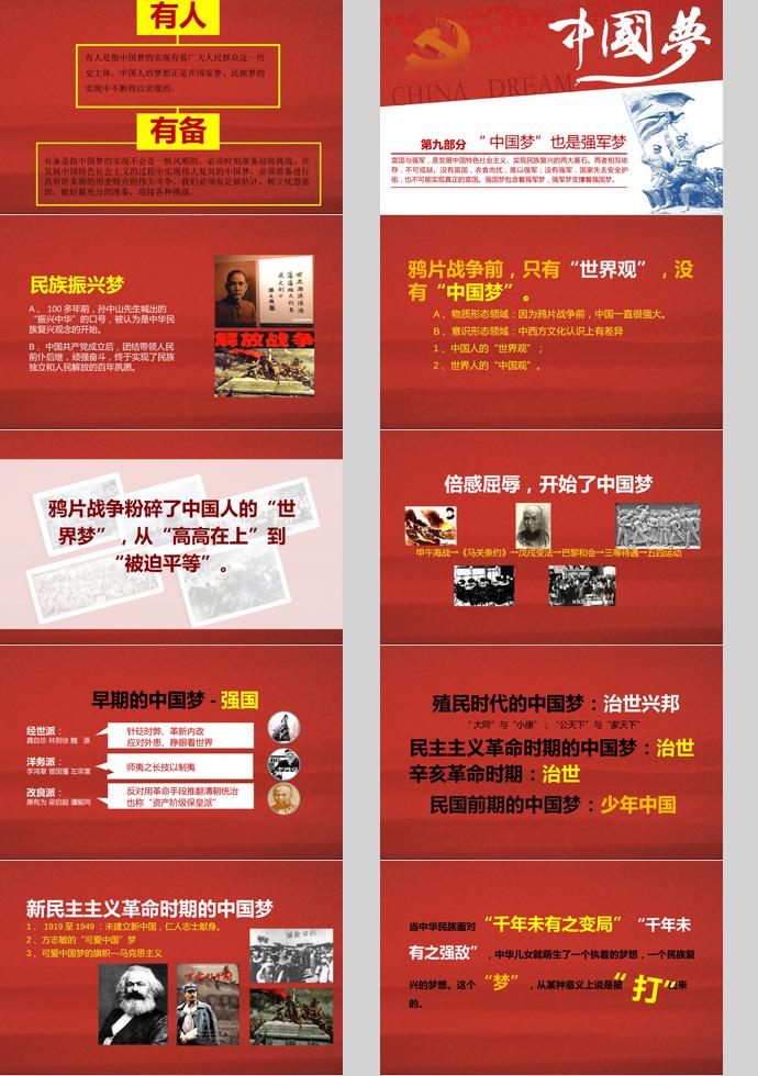 氣質(zhì)紅中國(guó)夢(mèng)學(xué)習(xí)ppt模板-4