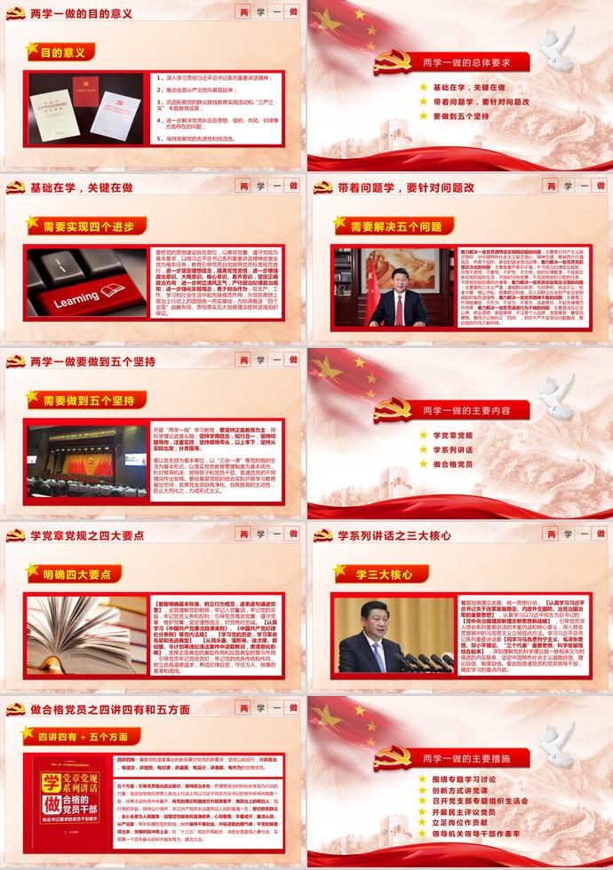 紅色簡約大氣黨章黨規學習ppt模板-1