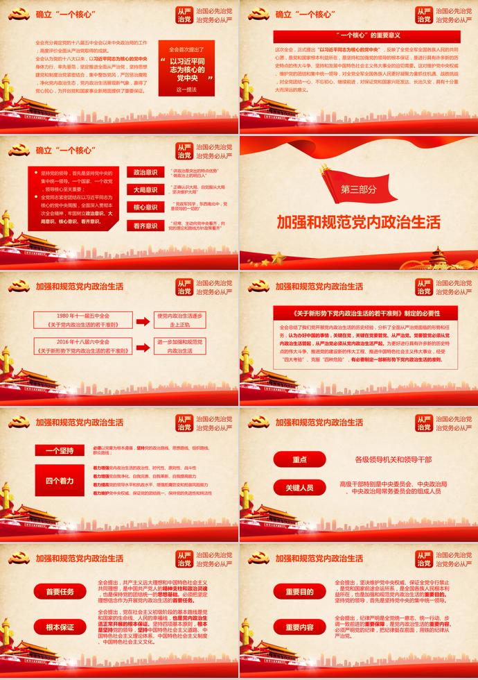 紅黃系簡約大氣會議精神學(xué)習(xí)ppt模板-1