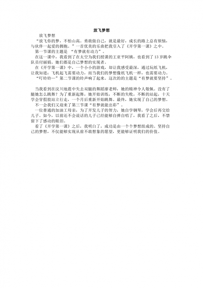 放飛夢(mèng)想