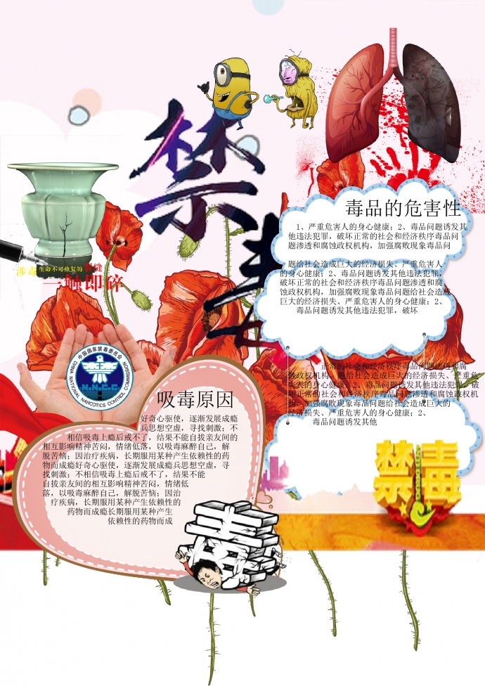 通用宣傳毒品的危害性禁毒手抄報