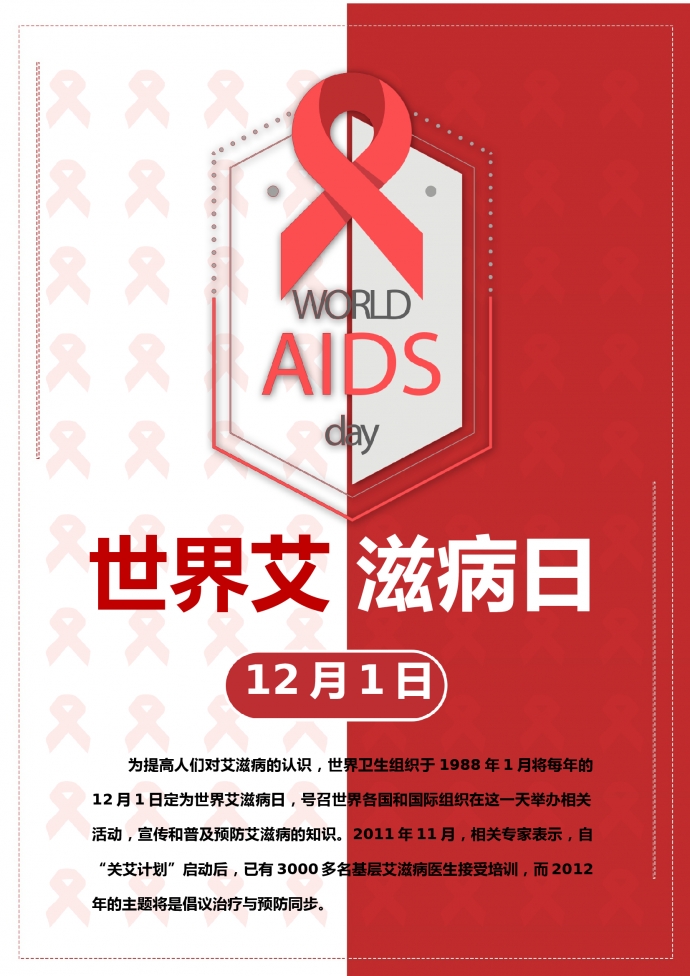 世界艾滋病日宣傳公益海報(bào)