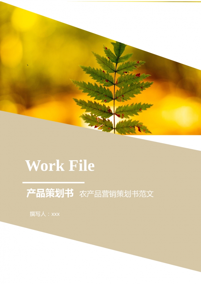 農產品營銷策劃書范文