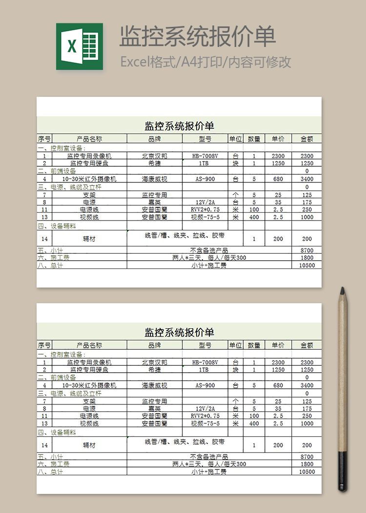監控系統報價單