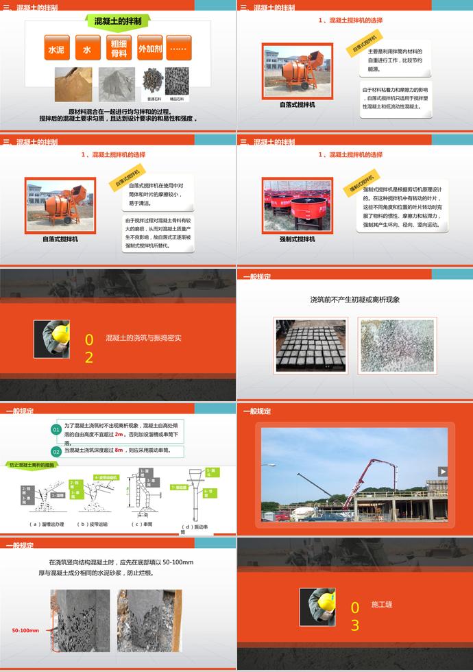 橙色系簡(jiǎn)約風(fēng)混凝土工程畢業(yè)答辯PPT模板-1