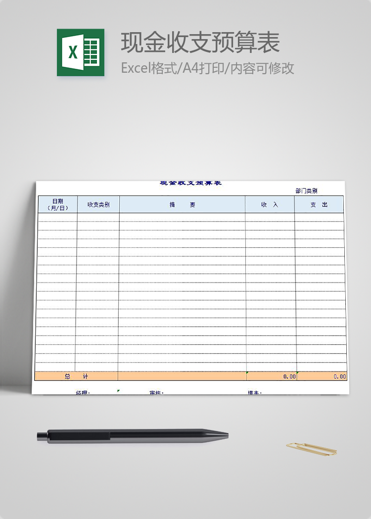 簡潔現金收支預算表