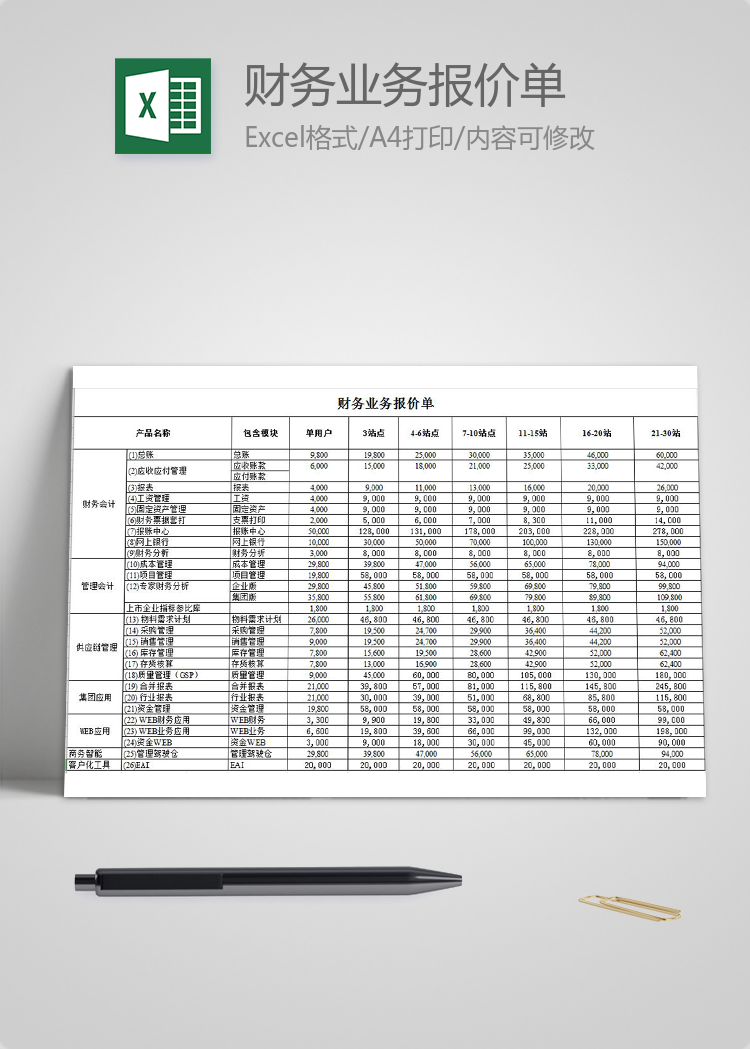 財務業務報價單