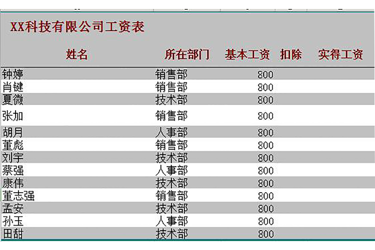 中小型企業員工工資表模板-1