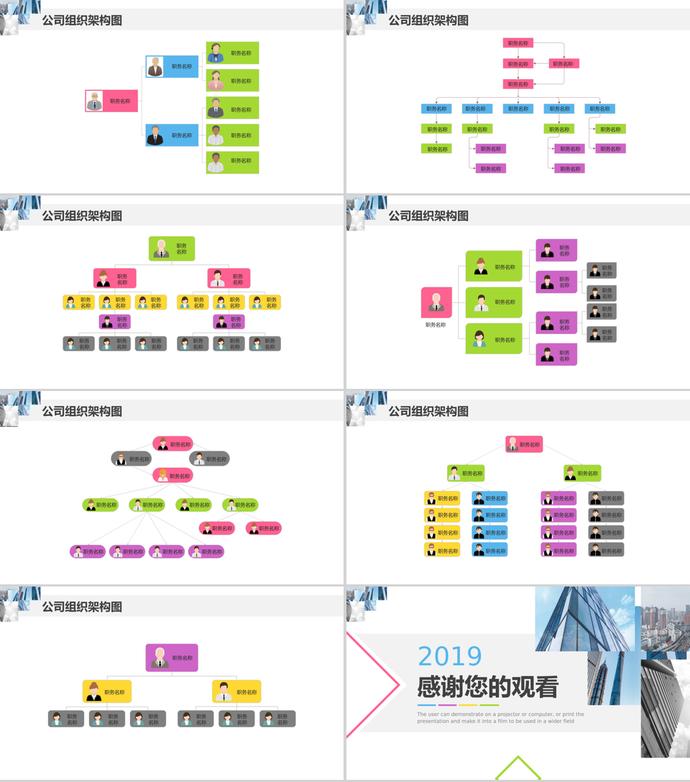 工作組織架構圖PPT模板-2