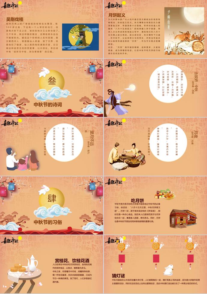 中秋節節日介紹宣傳PPT模板-1