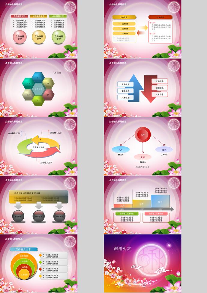 中秋節公司工作總結ppt模板-4