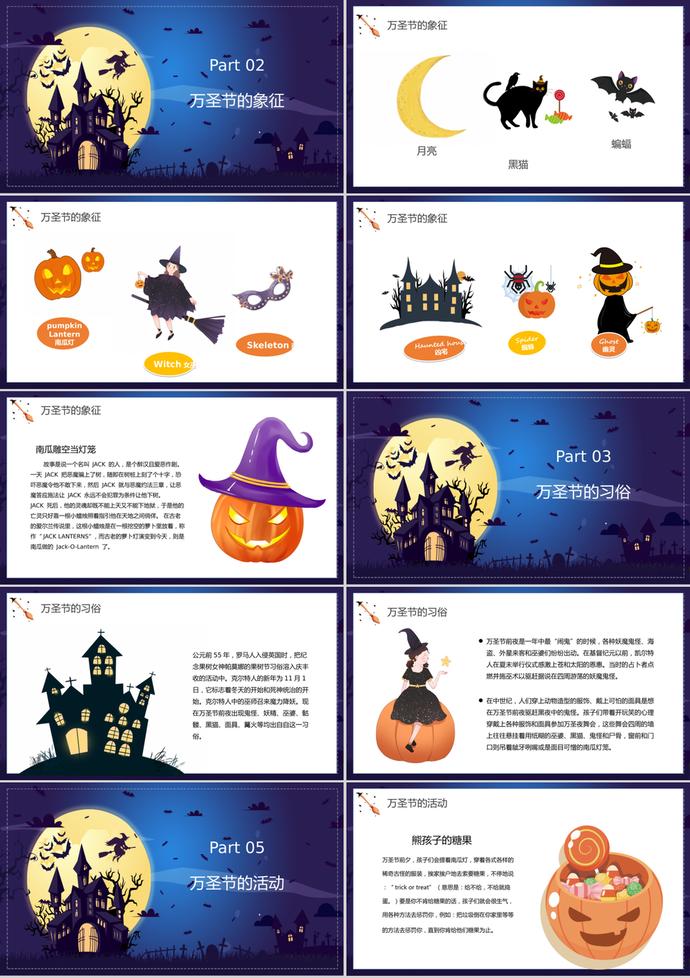 午夜狂歡萬(wàn)圣節(jié)主題班會(huì)PPT模板-1