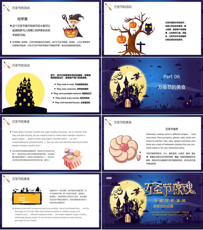午夜狂歡萬(wàn)圣節(jié)主題班會(huì)PPT模板-2