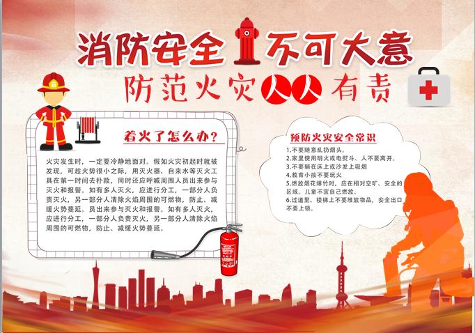 簡約通用消防安全知識宣傳小報