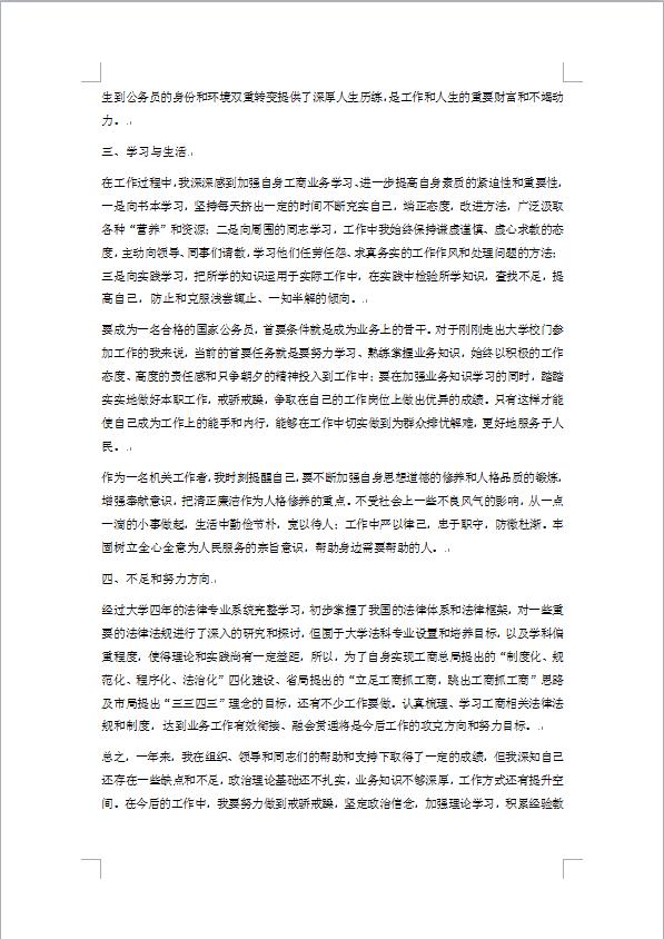 工商試用期工作總結-1
