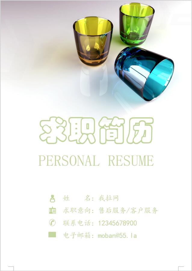 熒光綠個性風汽車售后服務簡歷模板