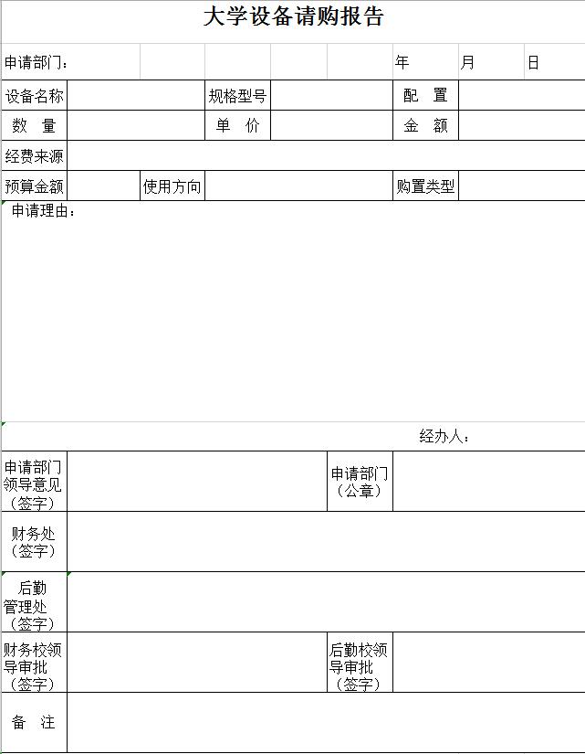 大學(xué)設(shè)備請購報告