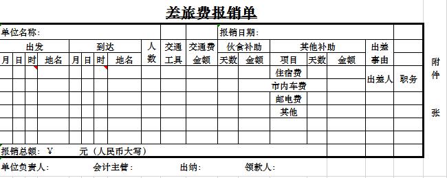 報銷借款單據(jù)excel表格模板