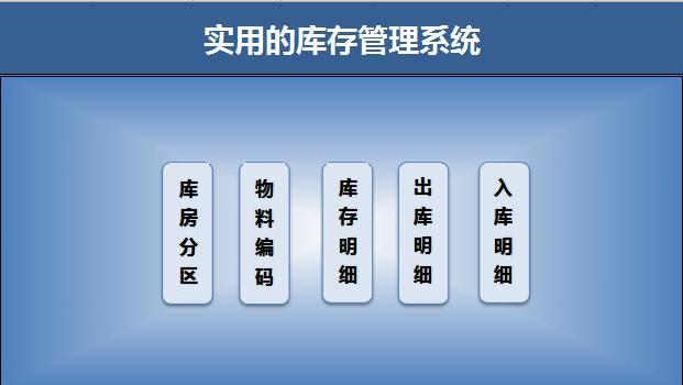 天藍(lán)色庫(kù)存管理系統(tǒng)excel模板