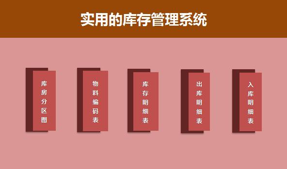 棗紅色系庫存管理系統excel模板