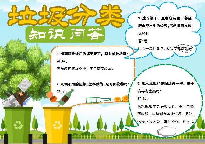 唯美清新風(fēng)垃圾分類word手抄報