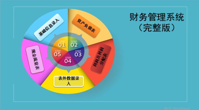 天藍色財務管理系統excel模板