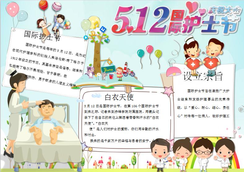 精美512國際護士節(jié)手抄報模板