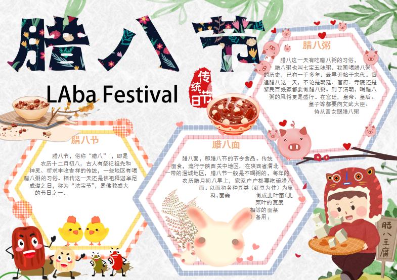 臘八節清新風格手抄報Word模板