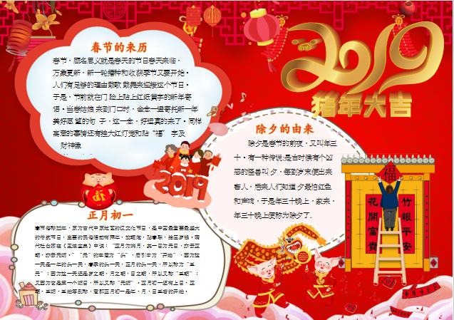大紅喜慶春節介紹Word模板