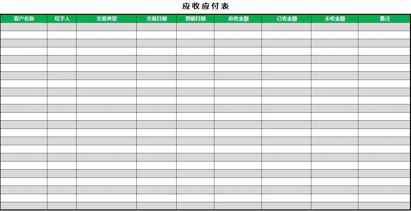 簡潔應收應付表Execl模板