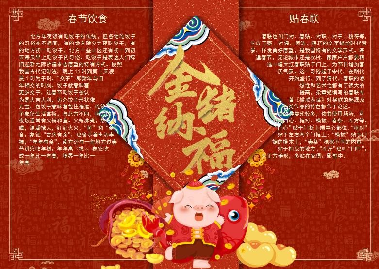 金豬納福小報Word模板