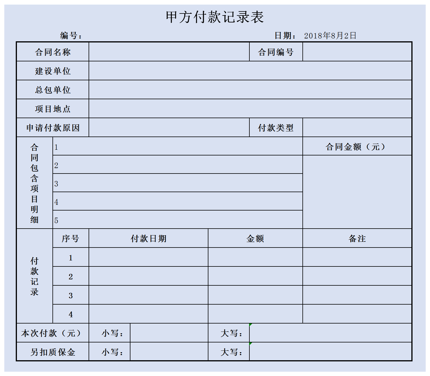 費用支出付款申請表記錄表
