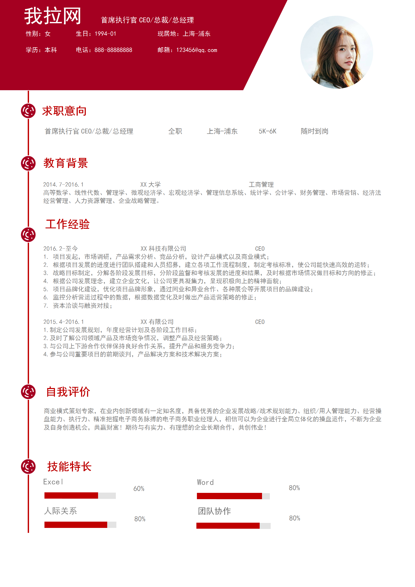 首席執行官CEO總裁總經理簡歷