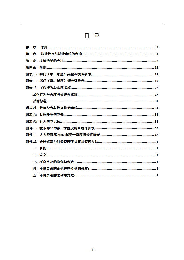 某公司績效管理與績效考核制度word模板-1