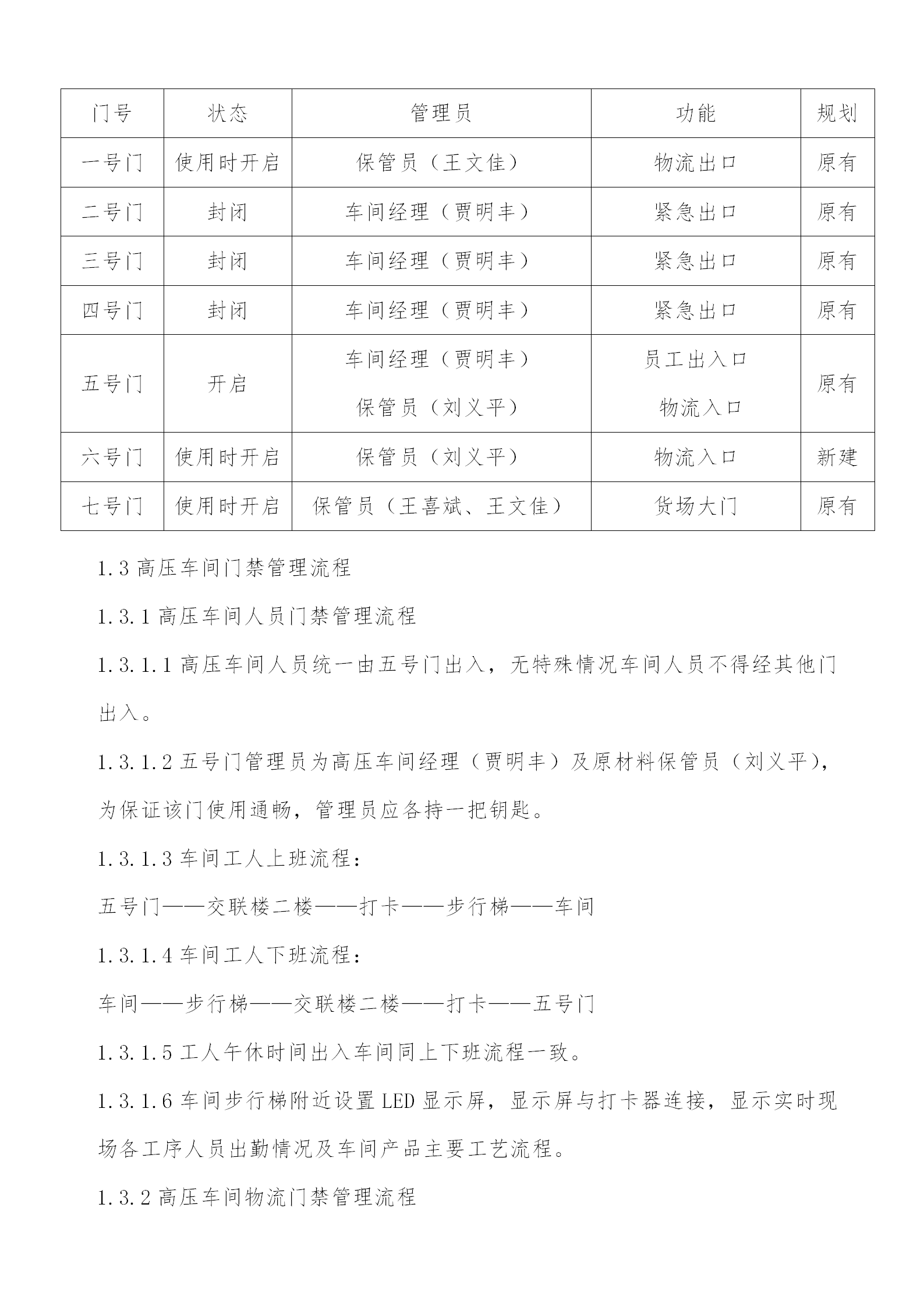 某車間物流門禁管理方案word模板-1