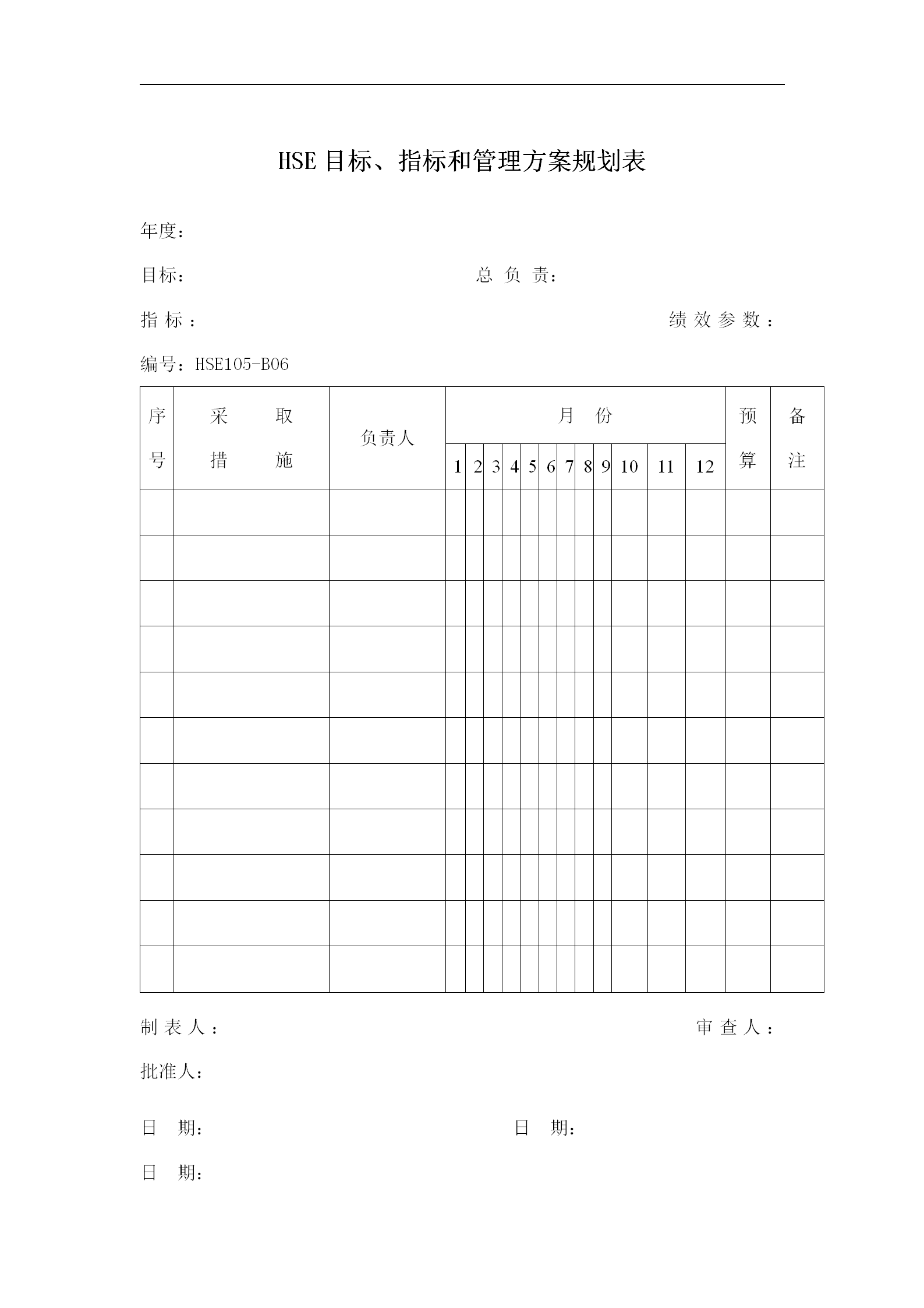 工廠安全生產(chǎn)表格匯總word模板