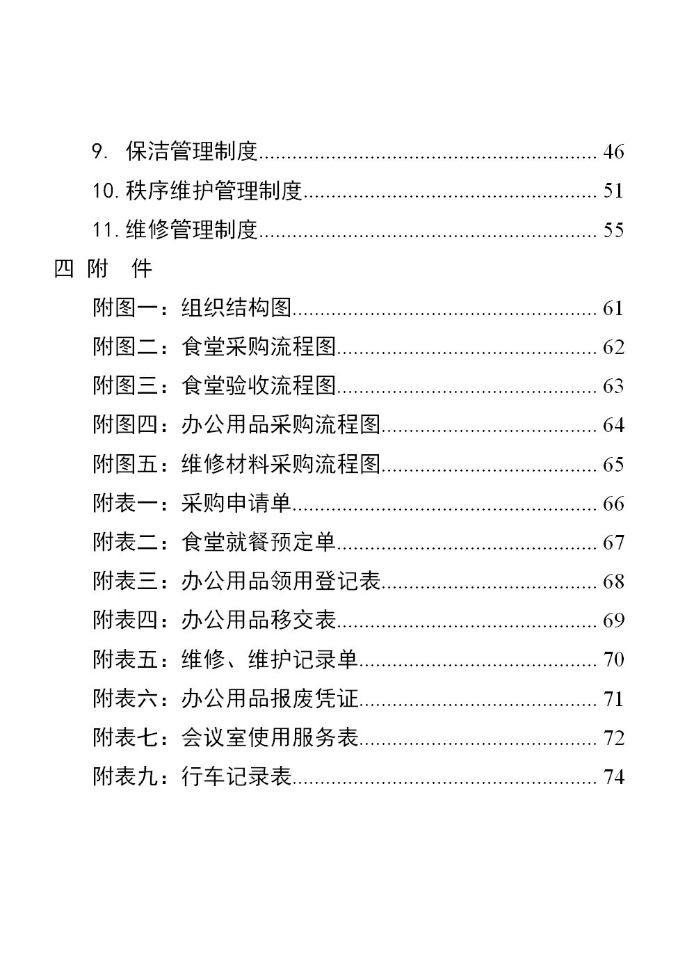 行政事業單位后勤服務中心管理制度匯編word模板-1