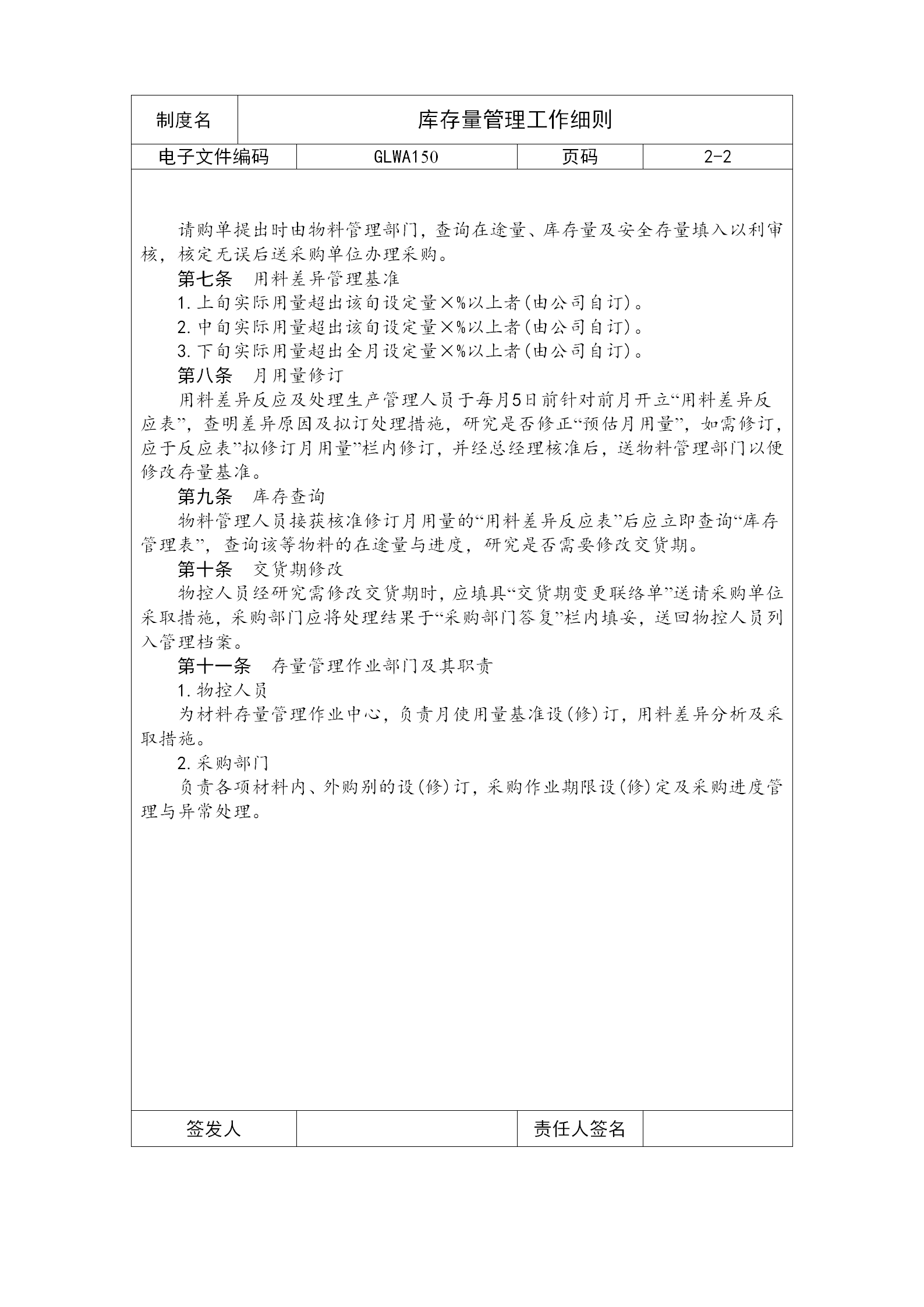 庫存量管理工作規范word模板-1