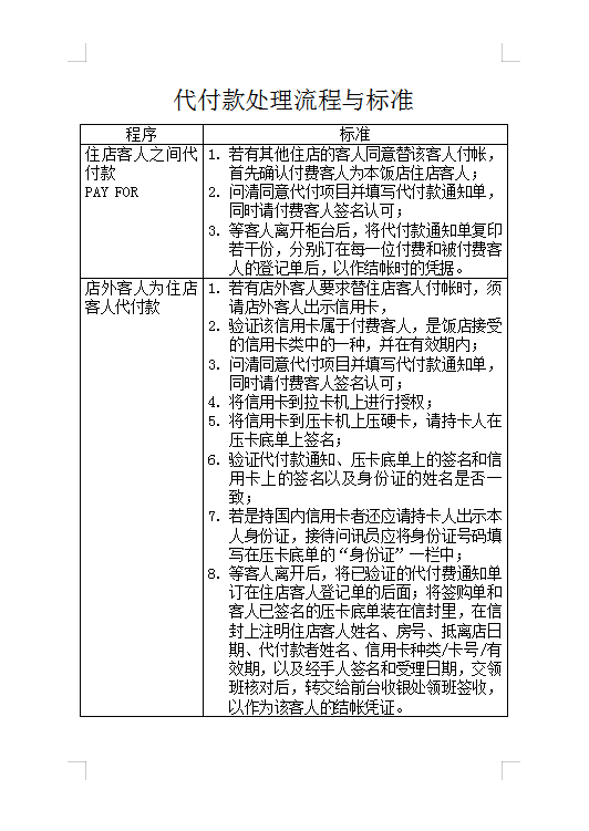 代付款處理流程Word模板