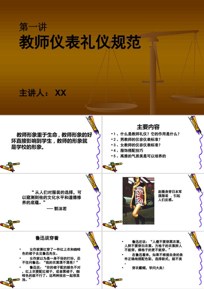 教師儀表禮儀規范培訓講義PPT模板