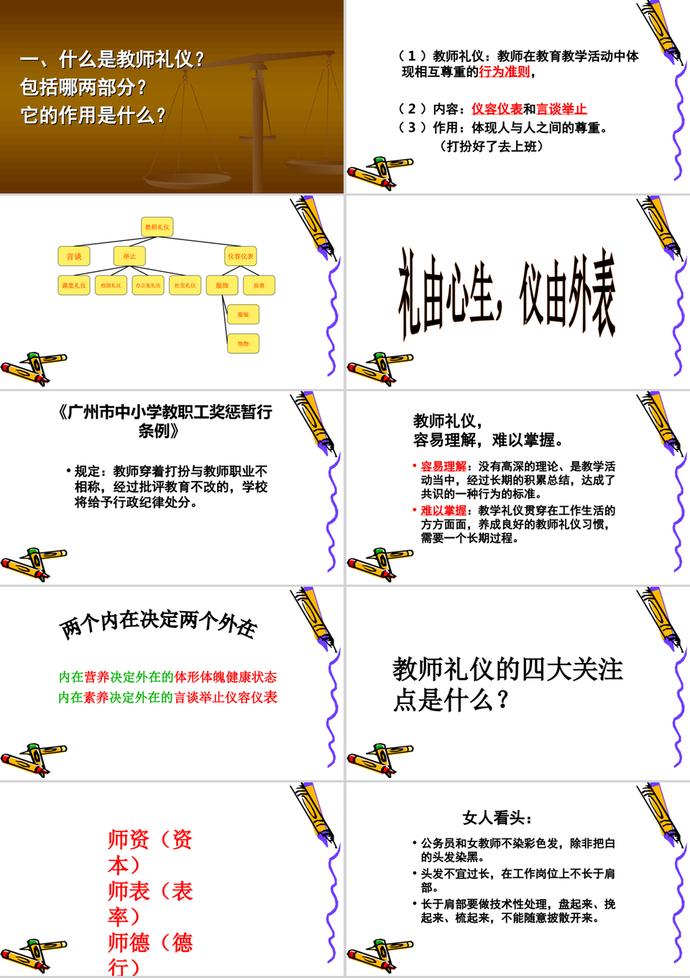 教師儀表禮儀規范培訓講義PPT模板-1