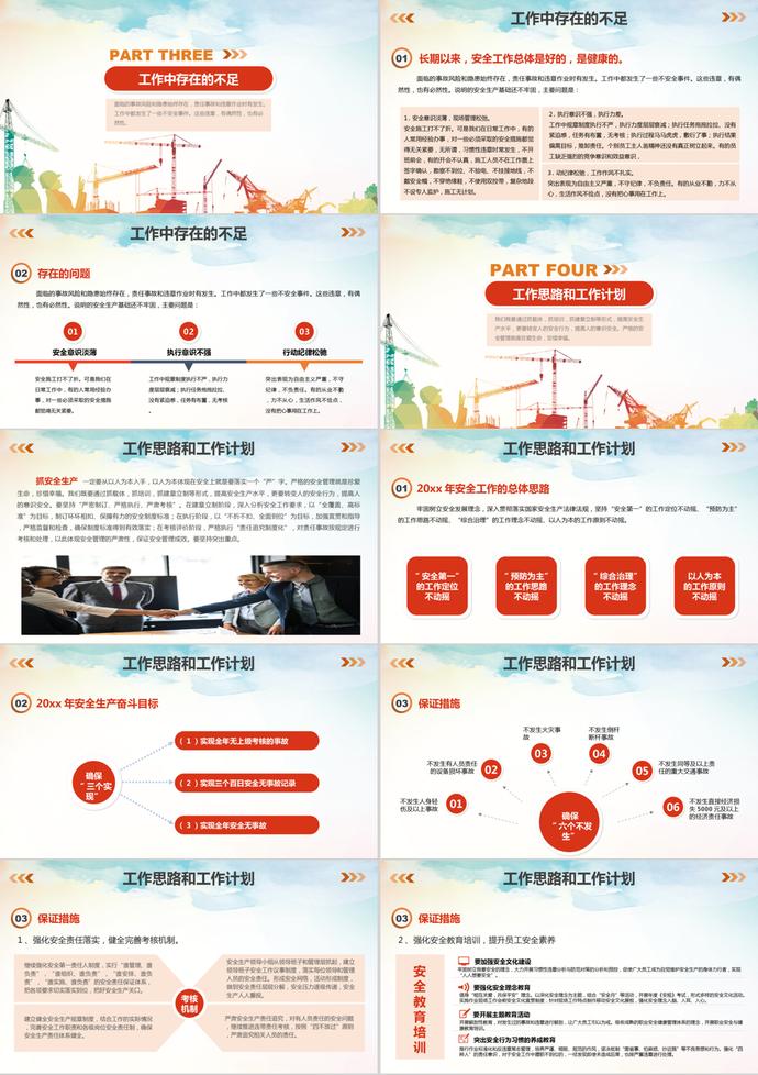 2019安全生產工作匯報通用PPT模板-2