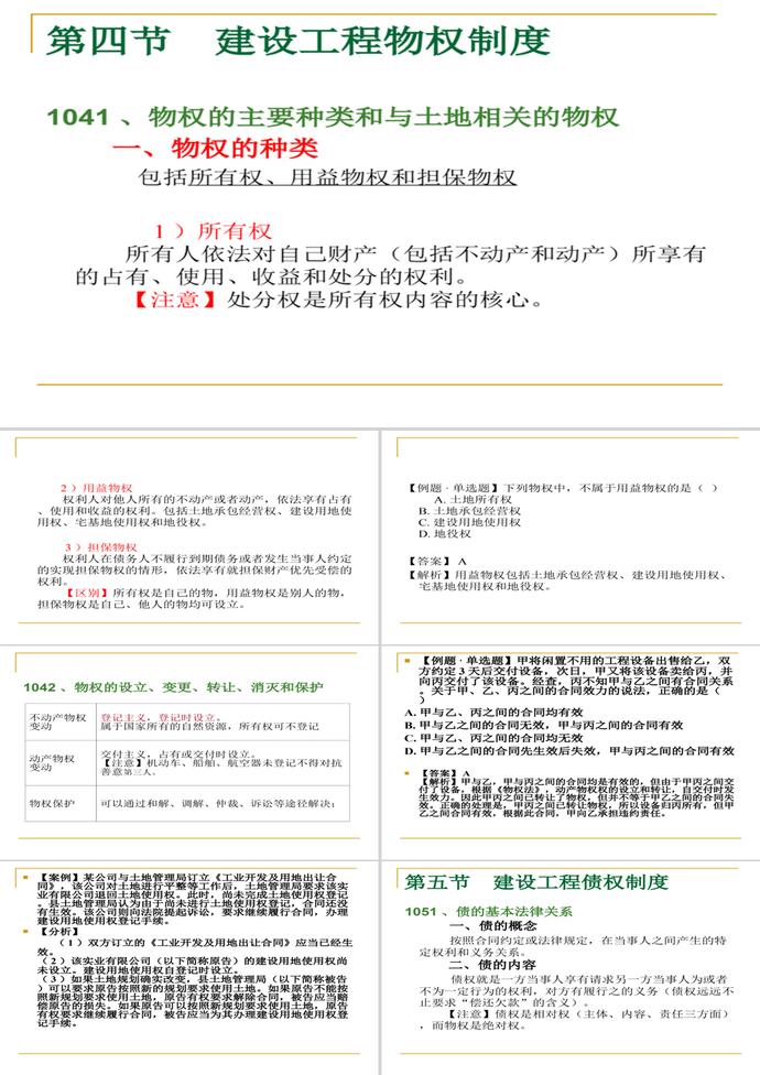 建設(shè)工程物權(quán)制度PPT模板