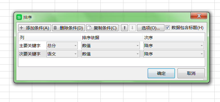 排序設置