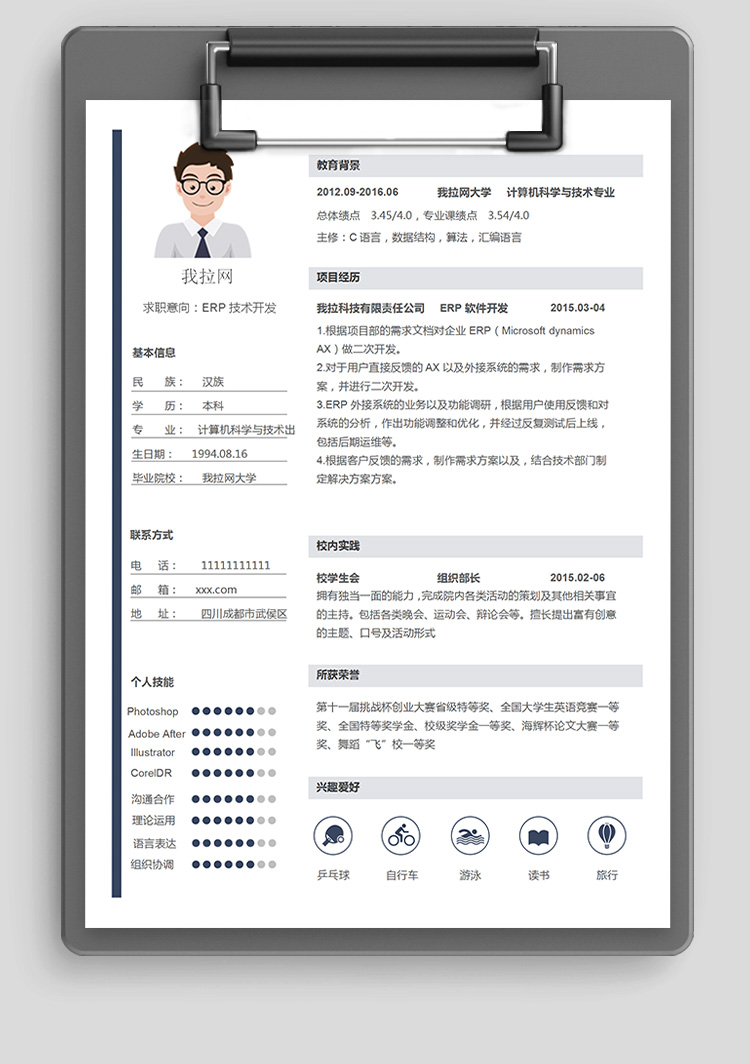 AX技術負責人簡歷模板-1