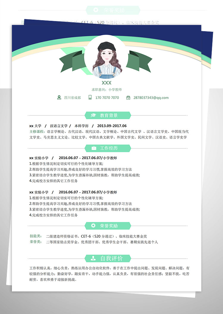 小學(xué)語(yǔ)文輔導(dǎo)教師個(gè)人簡(jiǎn)歷模板-1