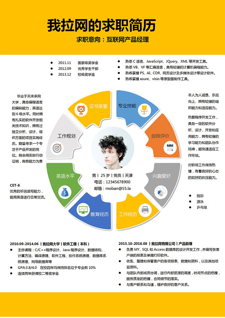創意個性互聯網產品經理求職簡歷word簡歷-1