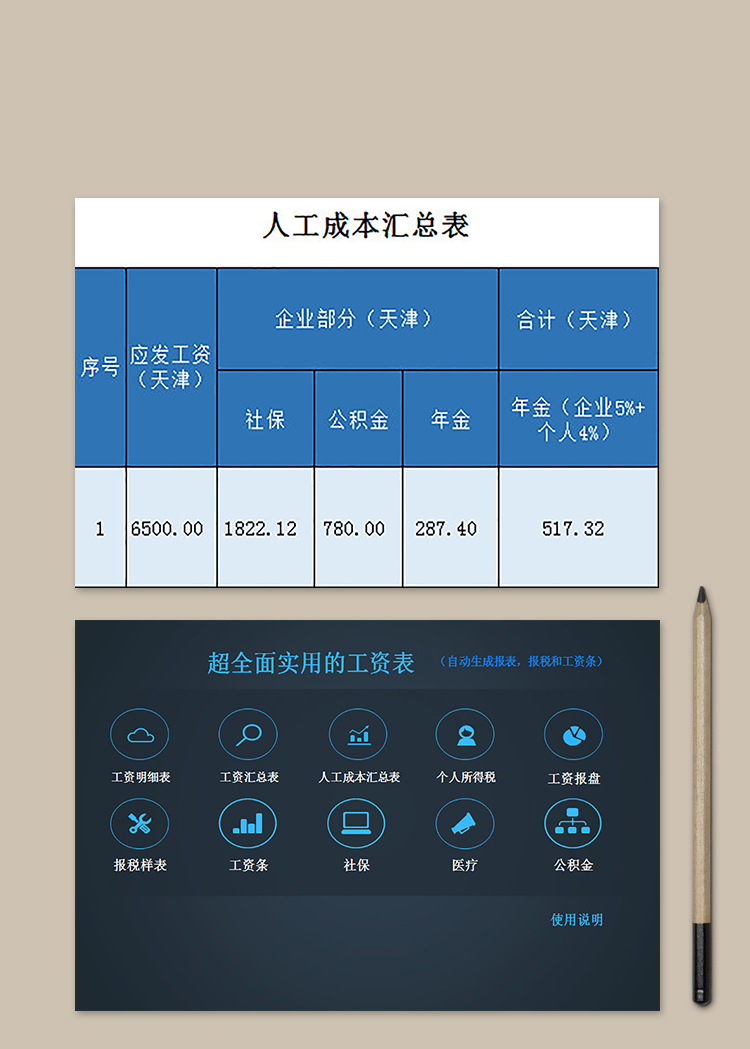 超全面實用的工資表